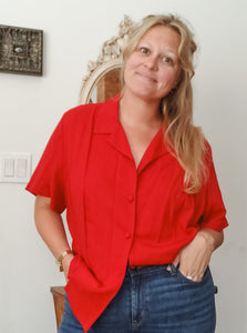 SAG HARBOR RED BUTTON DOWN SIZE 2X