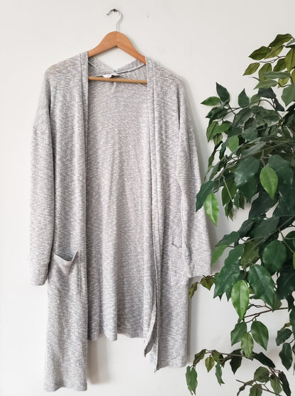 CANDIE'S HEATHER GRAY OPEN DUSTER SIZE XL