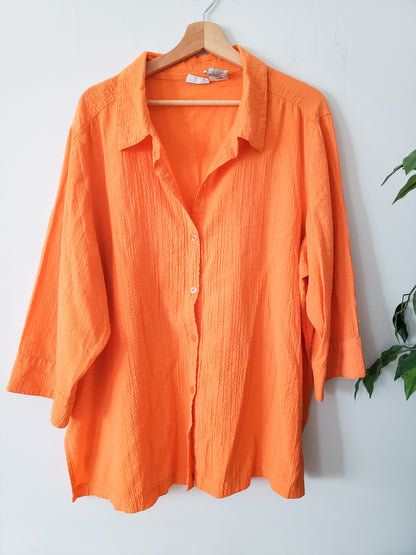 WHITE STAG ORANGE CRINKLE BUTTON UP SIZE 18W/20