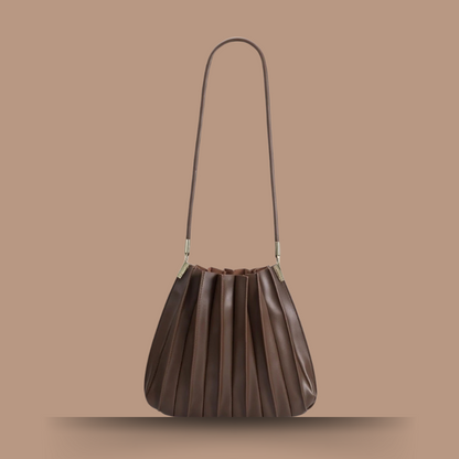 Carrie Chocolate Pleated Shoulder Bag