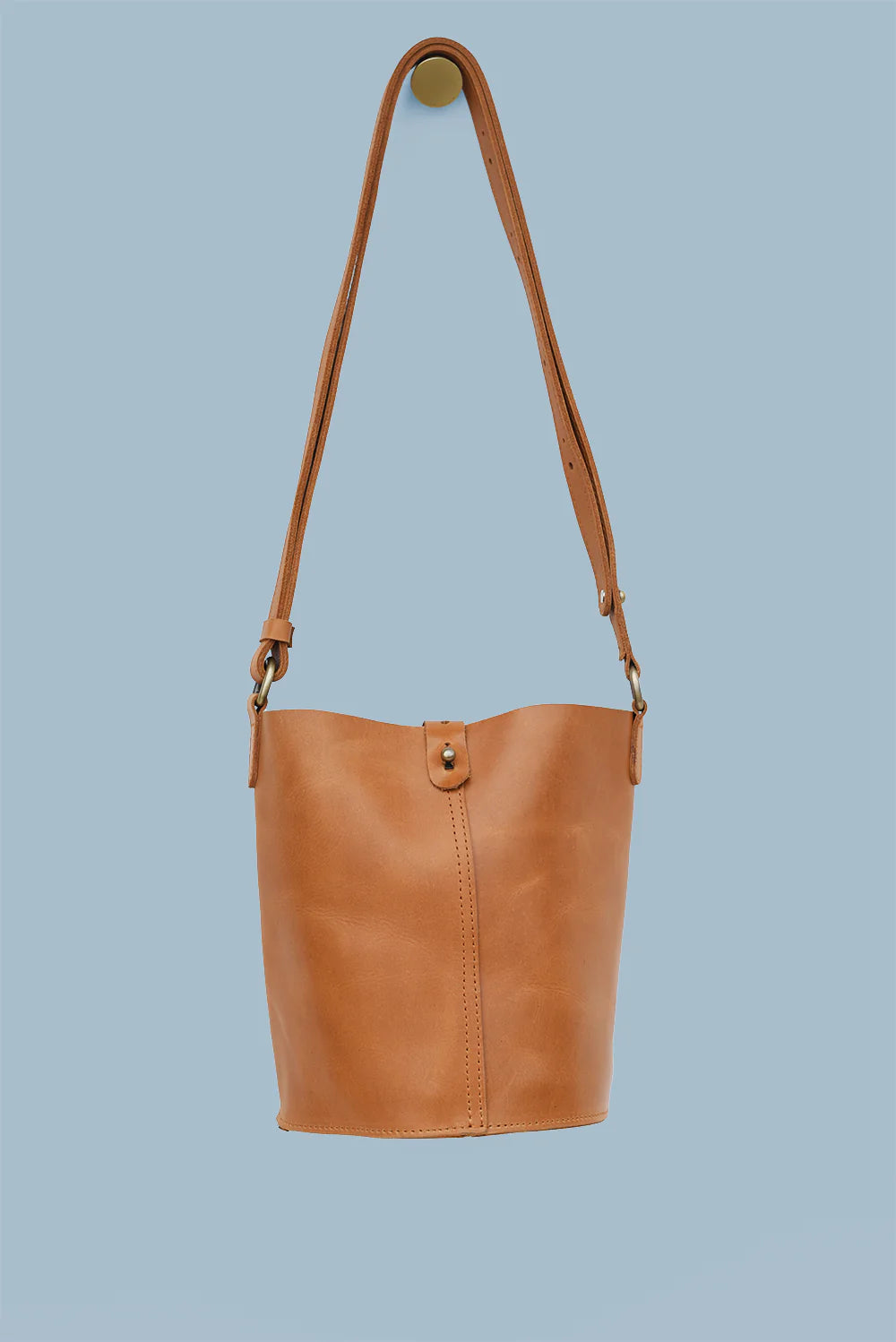 Tan Leather Bucket Bag