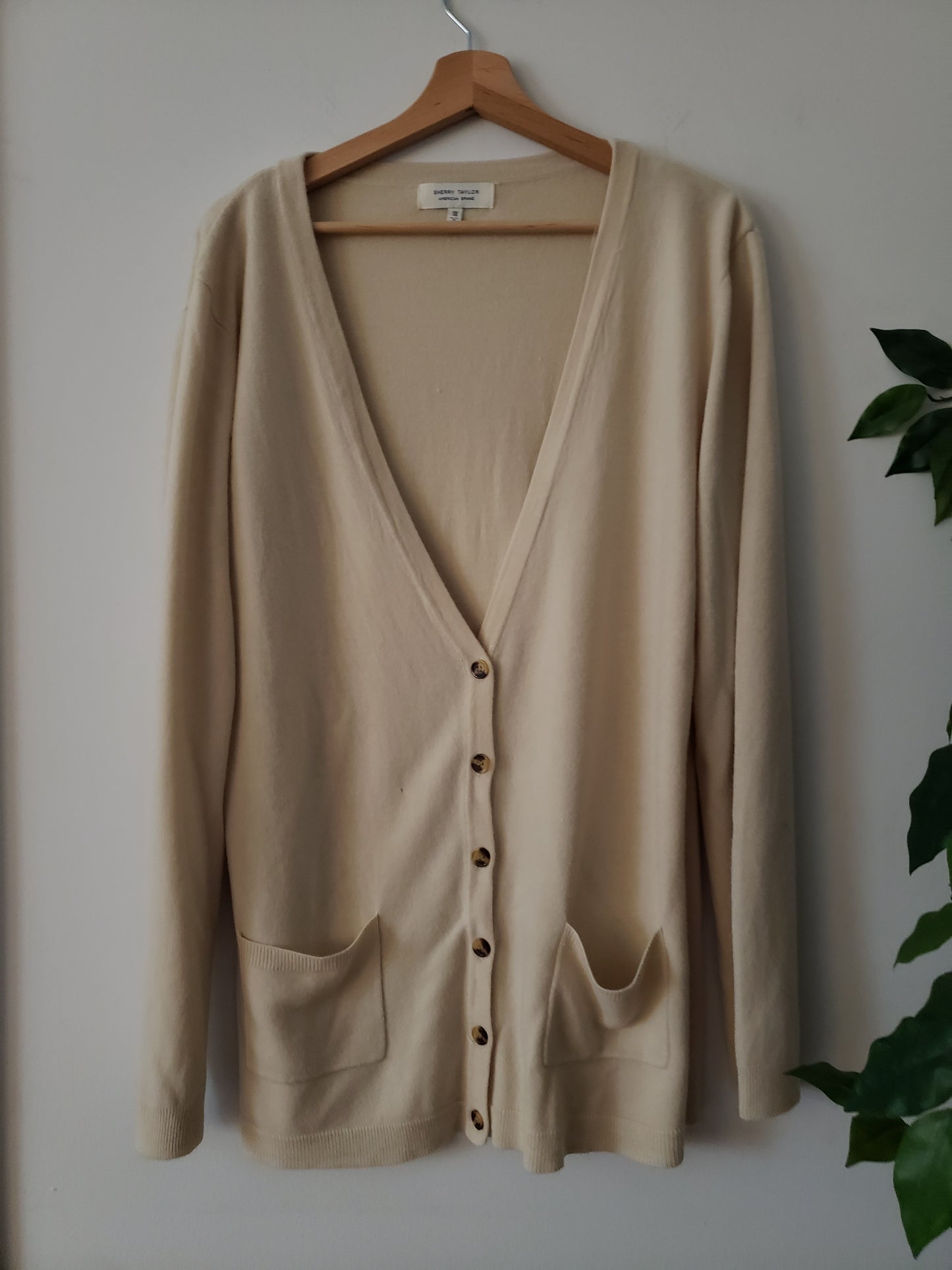 SHERRY TAYLOR CREAM DUSTER CARDIGAN SIZE 1X