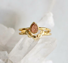 Load image into Gallery viewer, Druzy Teardrop Ring- Rose Gold