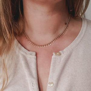 Gold Boho Charm Choker Necklace 